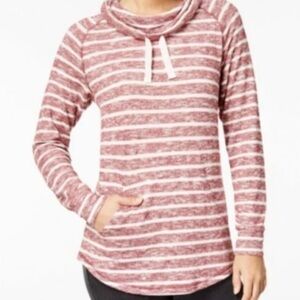 Ultra Flirt juniors stripped funnel neck sweatshirt
